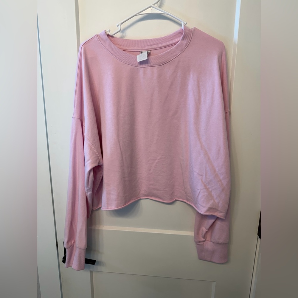 No Boundaries Light Pink Cropped Long Sleeve